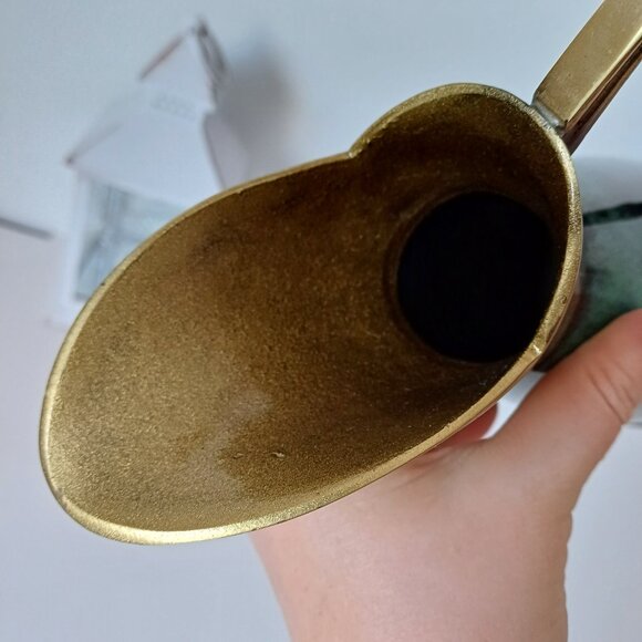 Vintage Oppenheim Turquoise Enamel & Solid Brass Pitcher Jug Made in Israel 11'' - Picture 6 of 11